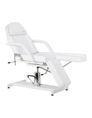 Hydraulic pedicure beauty chair Sillon 210 with rocking function and split footrest white