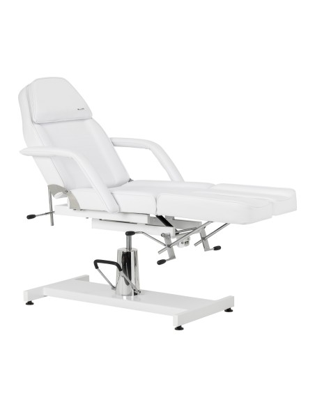 Hydraulic pedicure beauty chair Sillon 210 with rocking function and split footrest white