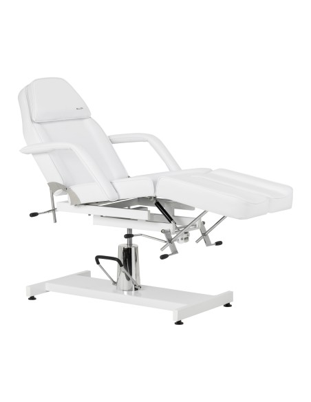 Hydraulic pedicure beauty chair Sillon 210 with rocking function and split footrest white