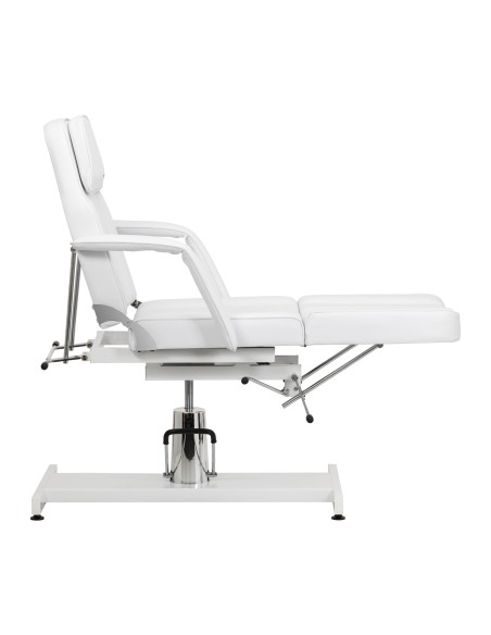 Hydraulic pedicure beauty chair Sillon 210 with rocking function and split footrest white