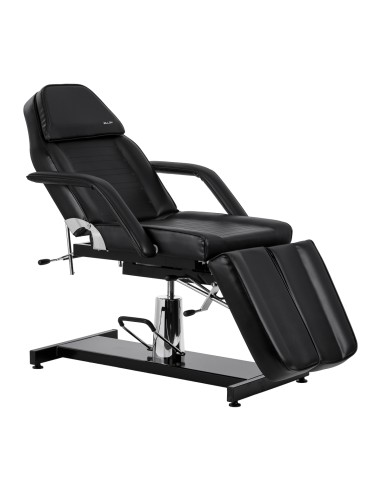 Hydraulic pedicure beauty chair Sillon 210 with rocking function and split footrest black