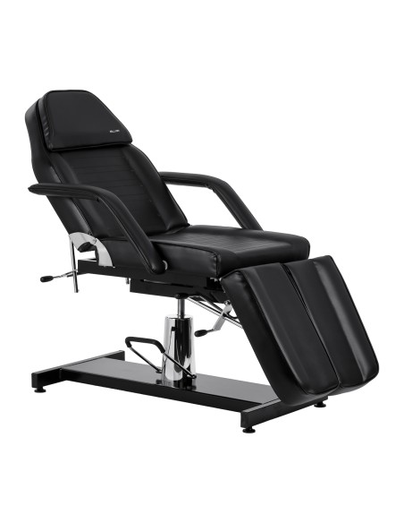 Hydraulic pedicure beauty chair Sillon 210 with rocking function and split footrest black