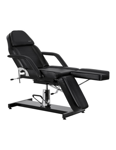 Hydraulic pedicure beauty chair Sillon 210 with rocking function and split footrest black