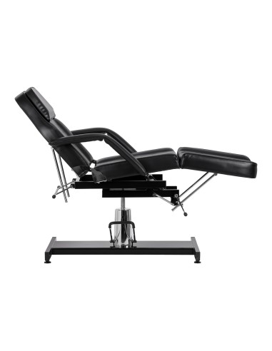 Hydraulic pedicure beauty chair Sillon 210 with rocking function and split footrest black