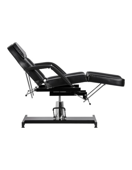 Hydraulic pedicure beauty chair Sillon 210 with rocking function and split footrest black