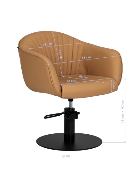 Hairdressing chair Gabbiano Copenhagen caramel