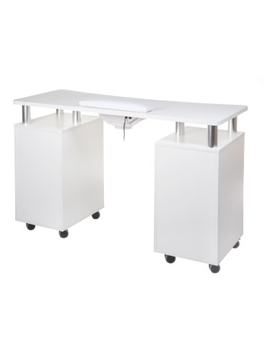 BD-3425+P White Manicure Table with Dust Collector | Bella Furniture Ireland
