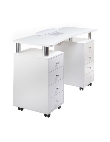 BD-3425+P White Manicure Table with Dust Collector | Bella Furniture Ireland