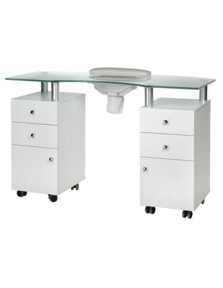 BD-3453+P White Manicure Table with Dust Collector | Bella Furniture Ireland