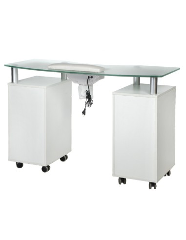 BD-3453+P White Manicure Table with Dust Collector | Bella Furniture Ireland