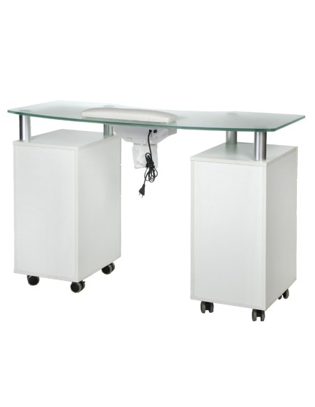 BD-3453+P White Manicure Table with Dust Collector | Bella Furniture Ireland