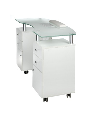 BD-3453+P White Manicure Table with Dust Collector | Bella Furniture Ireland