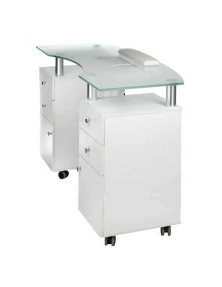 BD-3453+P White Manicure Table with Dust Collector | Bella Furniture Ireland