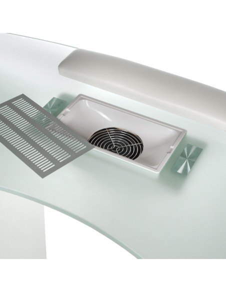 BD-3453+P White Manicure Table with Dust Collector | Bella Furniture Ireland