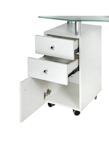 BD-3453+P White Manicure Table with Dust Collector | Bella Furniture Ireland
