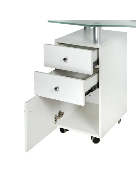 BD-3453+P White Manicure Table with Dust Collector | Bella Furniture Ireland