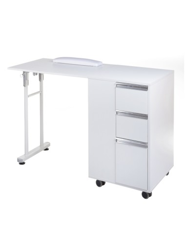 BD-3802 White Foldable Manicure Table | Bella Furniture Ireland