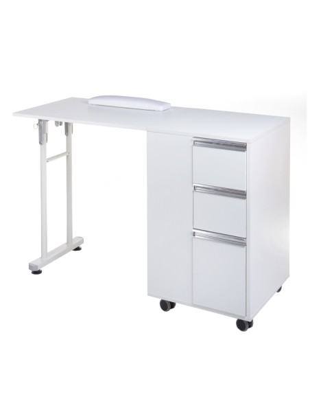 BD-3802 White Foldable Manicure Table | Bella Furniture Ireland