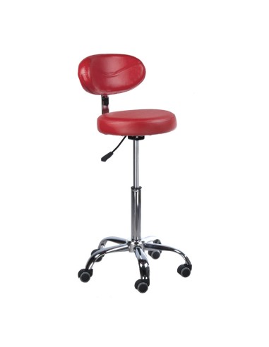 Beauty Stool with Backrest BD-9934 Red | Ireland