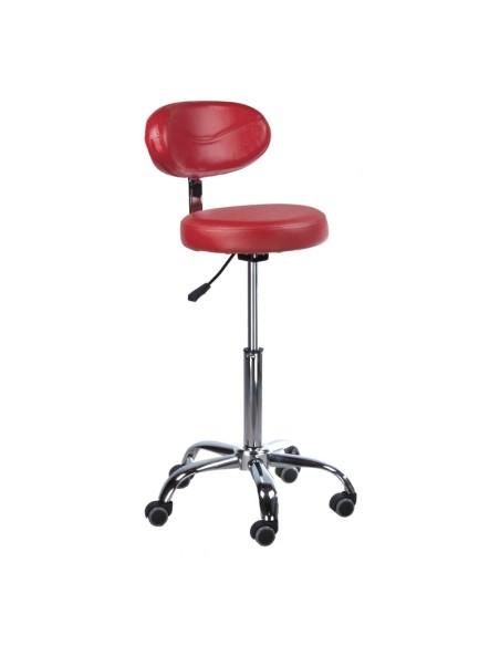 Beauty Stool with Backrest BD-9934 Red | Ireland