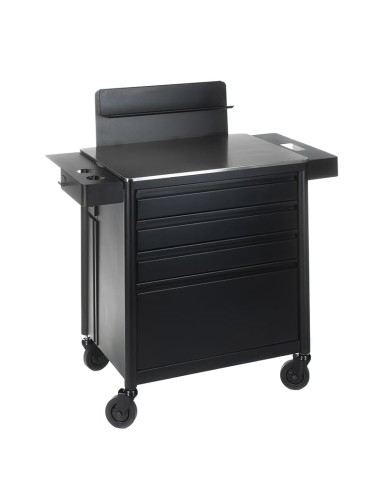 Professional Mobile Workstation MATTI Storage & Power Deep Black | Bella Furniture Ireland