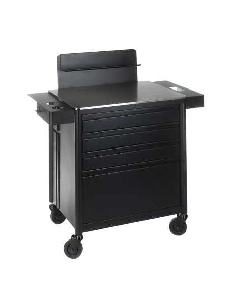 Professional Mobile Workstation MATTI Storage & Power Deep Black | Bella Furniture Ireland