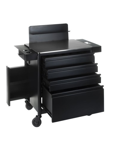 Professional Mobile Workstation MATTI Storage & Power Deep Black | Bella Furniture Ireland