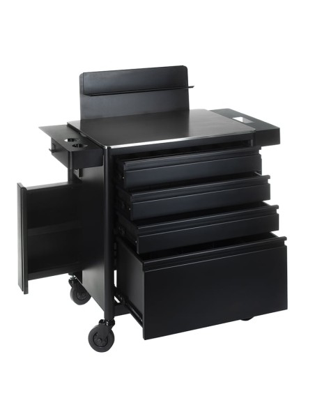 Professional Mobile Workstation MATTI Storage & Power Deep Black | Bella Furniture Ireland