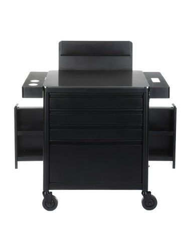 Professional Mobile Workstation MATTI Storage & Power Deep Black | Bella Furniture Ireland