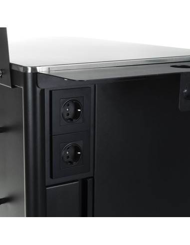Professional Mobile Workstation MATTI Storage & Power Deep Black | Bella Furniture Ireland