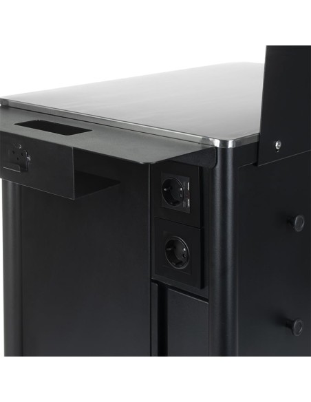 Professional Mobile Workstation MATTI Storage & Power Deep Black | Bella Furniture Ireland
