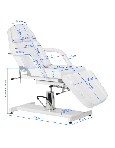 Hydraulic cosmetic chair Sillon 210 with cradle white