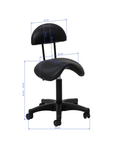 Cosmetic stool 6001 black with a black base