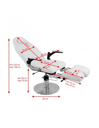 FOTEL PODOLOGICZNY HYDRAULICZNY AZZURRO 713A BIAŁY